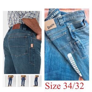 Duluth Trading Company Men's Ballroom Double Flex Standard Fit Blue Jeans 34X32